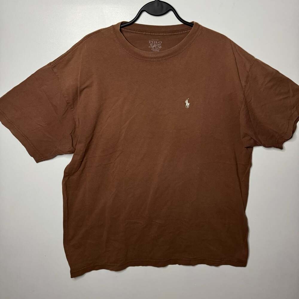 Polo Ralph Lauren Custom Fit Short Sleeve Crewneck T-Shirt in Brown XXL